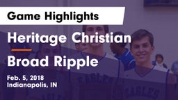 Heritage Christian  vs Broad Ripple  Game Highlights - Feb. 5, 2018