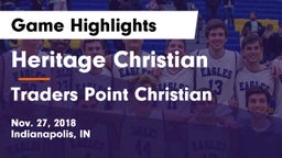 Heritage Christian  vs Traders Point Christian  Game Highlights - Nov. 27, 2018