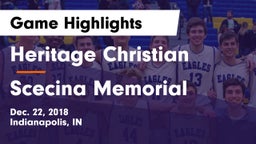 Heritage Christian  vs Scecina Memorial  Game Highlights - Dec. 22, 2018