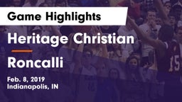 Heritage Christian  vs Roncalli  Game Highlights - Feb. 8, 2019