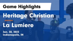Heritage Christian  vs La Lumiere  Game Highlights - Jan. 30, 2023