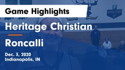 Heritage Christian  vs Roncalli  Game Highlights - Dec. 3, 2020