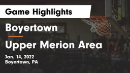 Boyertown  vs Upper Merion Area  Game Highlights - Jan. 14, 2022