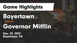 Boyertown  vs Governor Mifflin  Game Highlights - Dec. 29, 2022