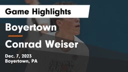 Boyertown  vs Conrad Weiser  Game Highlights - Dec. 7, 2023