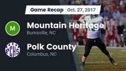 Recap: Mountain Heritage  vs. Polk County  2017