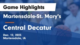 Martensdale-St. Mary's  vs Central Decatur  Game Highlights - Dec. 12, 2023