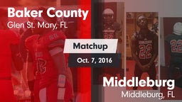 Matchup: Baker County High vs. Middleburg  2016