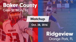 Matchup: Baker County High vs. Ridgeview  2016