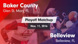 Matchup: Baker County High vs. Belleview  2016