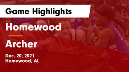 Homewood  vs Archer Game Highlights - Dec. 20, 2021