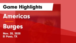 Americas  vs Burges  Game Highlights - Nov. 20, 2020