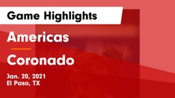Americas  vs Coronado  Game Highlights - Jan. 20, 2021