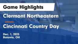 Clermont Northeastern  vs Cincinnati Country Day  Game Highlights - Dec. 1, 2023