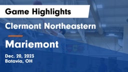 Clermont Northeastern  vs Mariemont  Game Highlights - Dec. 20, 2023