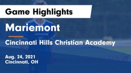 Mariemont  vs Cincinnati Hills Christian Academy Game Highlights - Aug. 24, 2021