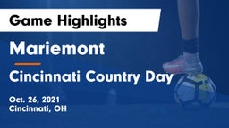 Mariemont  vs Cincinnati Country Day  Game Highlights - Oct. 26, 2021