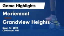 Mariemont  vs Grandview Heights  Game Highlights - Sept. 17, 2022