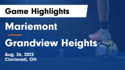 Mariemont  vs Grandview Heights  Game Highlights - Aug. 26, 2023