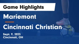 Mariemont  vs Cincinnati Christian Game Highlights - Sept. 9, 2023