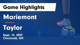 Mariemont  vs Taylor  Game Highlights - Sept. 12, 2023