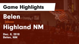 Belen  vs Highland  NM Game Highlights - Dec. 8, 2018