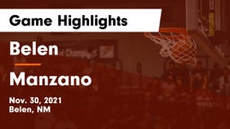 Belen  vs Manzano Game Highlights - Nov. 30, 2021