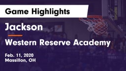 Jackson  vs Western Reserve Academy Game Highlights - Feb. 11, 2020