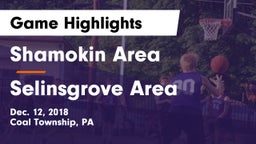 Shamokin Area  vs Selinsgrove Area  Game Highlights - Dec. 12, 2018