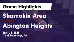 Shamokin Area  vs Abington Heights  Game Highlights - Jan. 21, 2023
