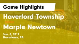 Haverford Township  vs Marple Newtown  Game Highlights - Jan. 8, 2019