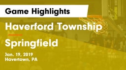 Haverford Township  vs Springfield  Game Highlights - Jan. 19, 2019