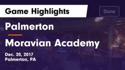 Palmerton  vs Moravian Academy  Game Highlights - Dec. 20, 2017