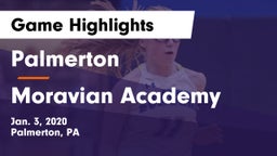 Palmerton  vs Moravian Academy  Game Highlights - Jan. 3, 2020