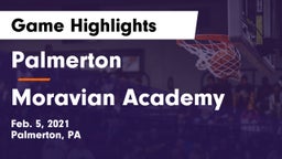 Palmerton  vs Moravian Academy  Game Highlights - Feb. 5, 2021