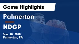 Palmerton  vs NDGP Game Highlights - Jan. 10, 2020