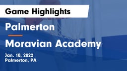 Palmerton  vs Moravian Academy  Game Highlights - Jan. 10, 2022