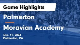 Palmerton  vs Moravian Academy  Game Highlights - Jan. 11, 2024