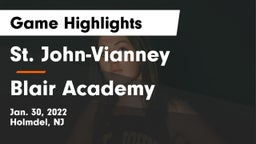 St. John-Vianney  vs Blair Academy Game Highlights - Jan. 30, 2022