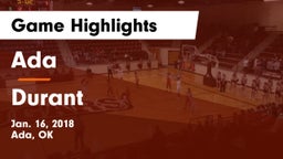 Ada  vs Durant  Game Highlights - Jan. 16, 2018