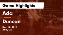 Ada  vs Duncan  Game Highlights - Dec. 10, 2019