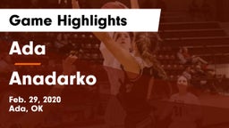 Ada  vs Anadarko  Game Highlights - Feb. 29, 2020