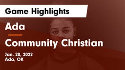 Ada  vs Community Christian  Game Highlights - Jan. 20, 2022