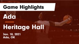 Ada  vs Heritage Hall  Game Highlights - Jan. 18, 2021