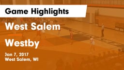 West Salem  vs Westby  Game Highlights - Jan 7, 2017