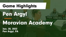 Pen Argyl  vs Moravian Academy  Game Highlights - Jan. 20, 2022