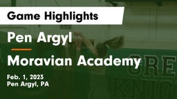 Pen Argyl  vs Moravian Academy  Game Highlights - Feb. 1, 2023
