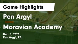 Pen Argyl  vs Moravian Academy  Game Highlights - Dec. 1, 2023