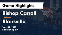 Bishop Carroll  vs Blairsville  Game Highlights - Jan. 31, 2020