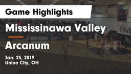 Mississinawa Valley  vs Arcanum  Game Highlights - Jan. 25, 2019